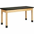 Diversified Spaces Table, Plain, Laminate, WoodLegs, 60inx24inx30in, Oak/BK DVWP760LBBK30N